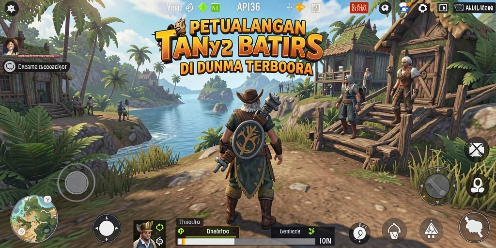 Screenshot menunjukkan pemain menjelajahi dunia terbuka yang luas di API36.