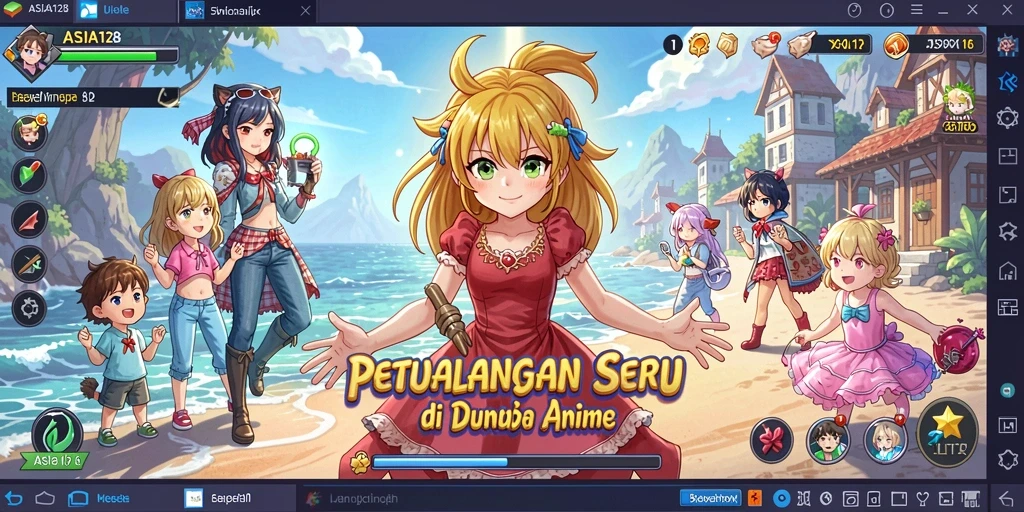 Tampilan gameplay seru di ASIA128 dengan karakter anime favorit.