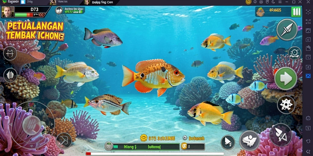 Tampilan gameplay seru dari D73 saat menembak ikan.