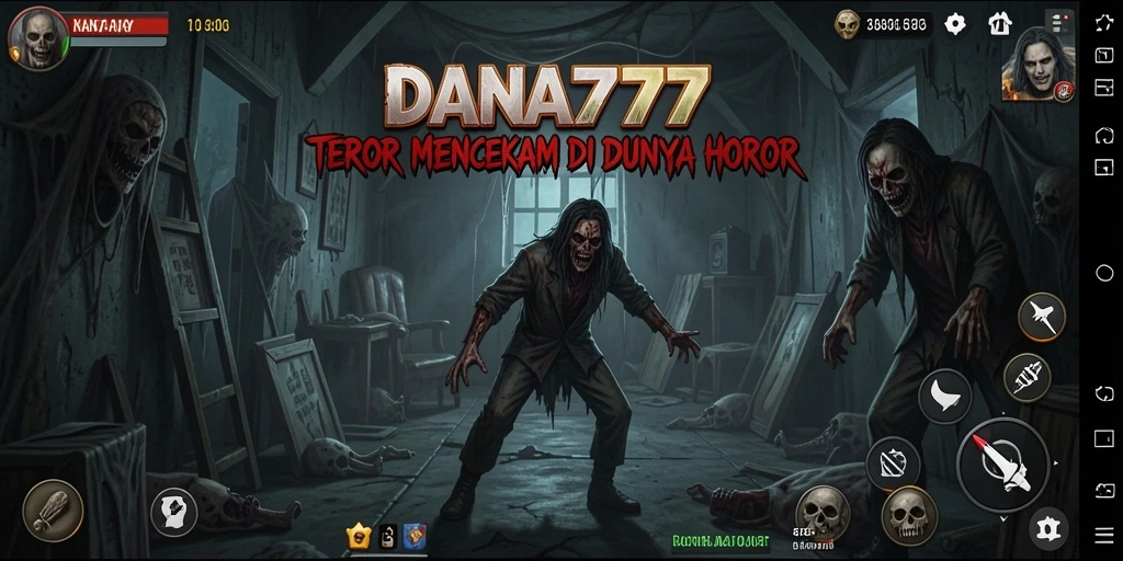 Tampak gameplay DANA777 dengan suasana horor yang intens.
