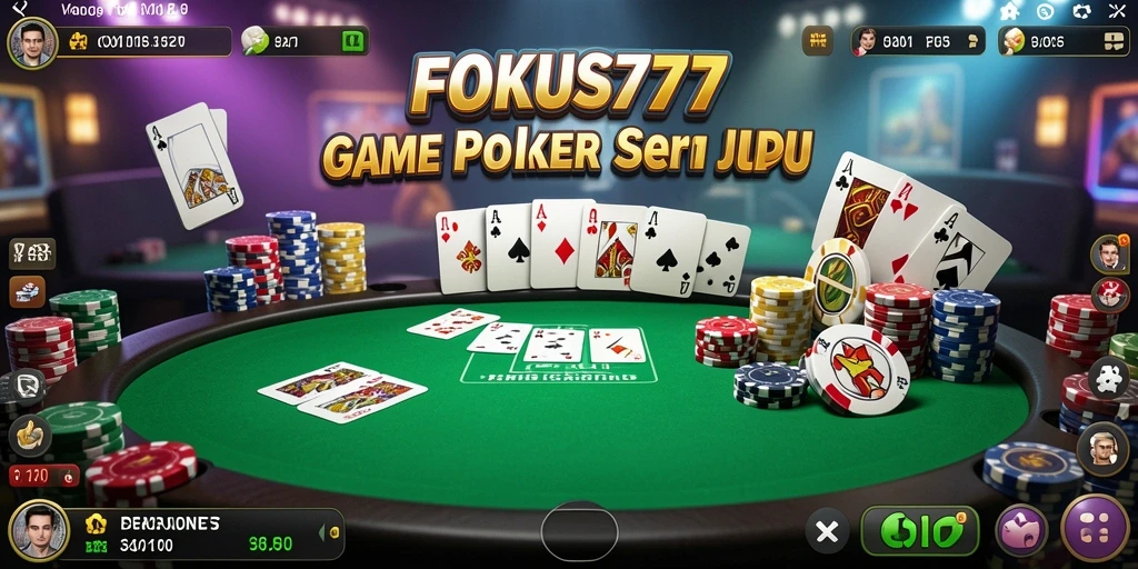 Screenshot gameplay FOKUS777 yang menampilkan suasana seru permainan Poker.