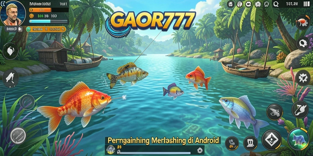 Tampilan gameplay GACOR777 menampilkan aksi memancing yang seru dan grafik indah.