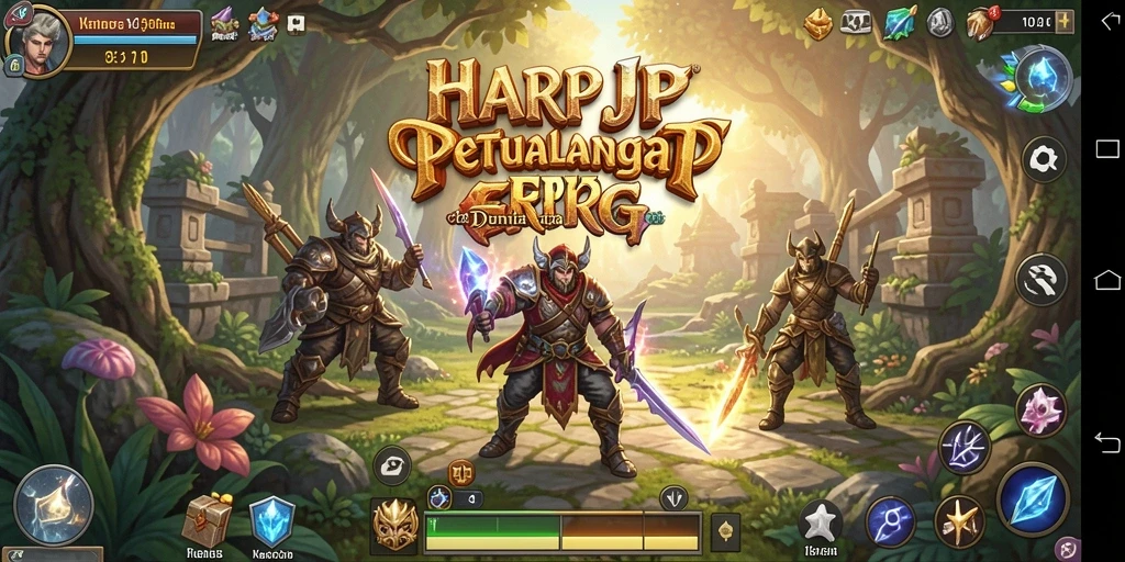 Screenshot utama HARAPJP menampilkan aksi petualangan RPG yang mendebarkan.