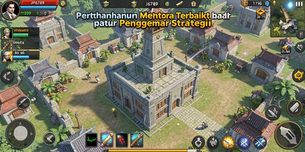 Screenshot gameplay JP6789 menampilkan aksi Tower Defense yang mendebarkan.