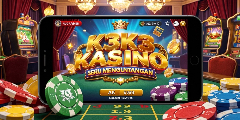 Screenshot gameplay Kasino K3K3 yang menggugah selera dan menantang.