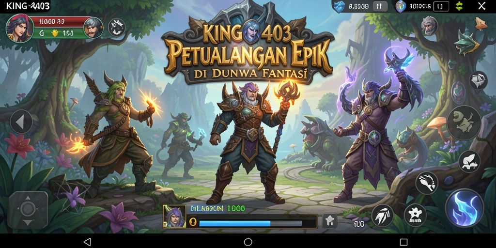 Tangkapan layar KING403 menampilkan pertarungan seru di dunia fantasi.