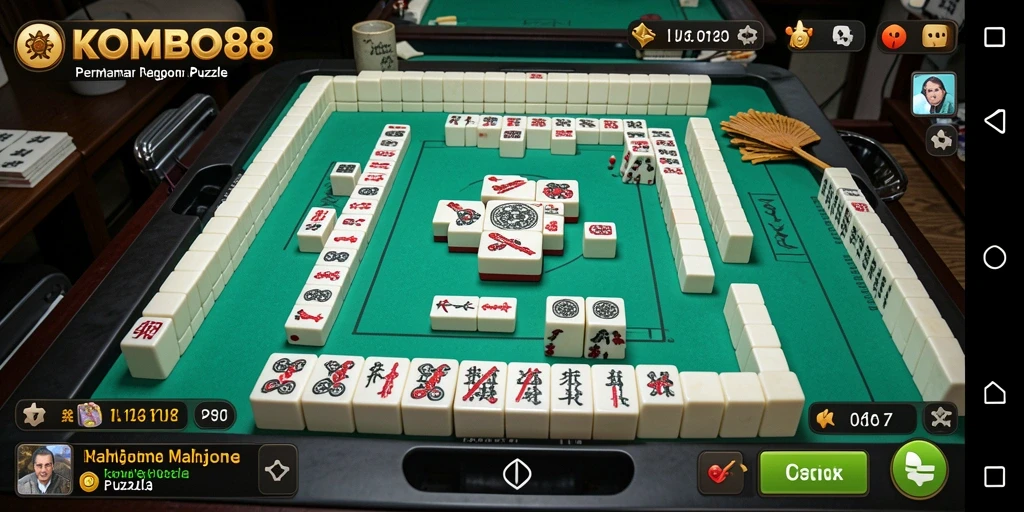 Screenshot menampilkan gameplay menarik KOMBO88 di tengah pertandingan Mahjong.