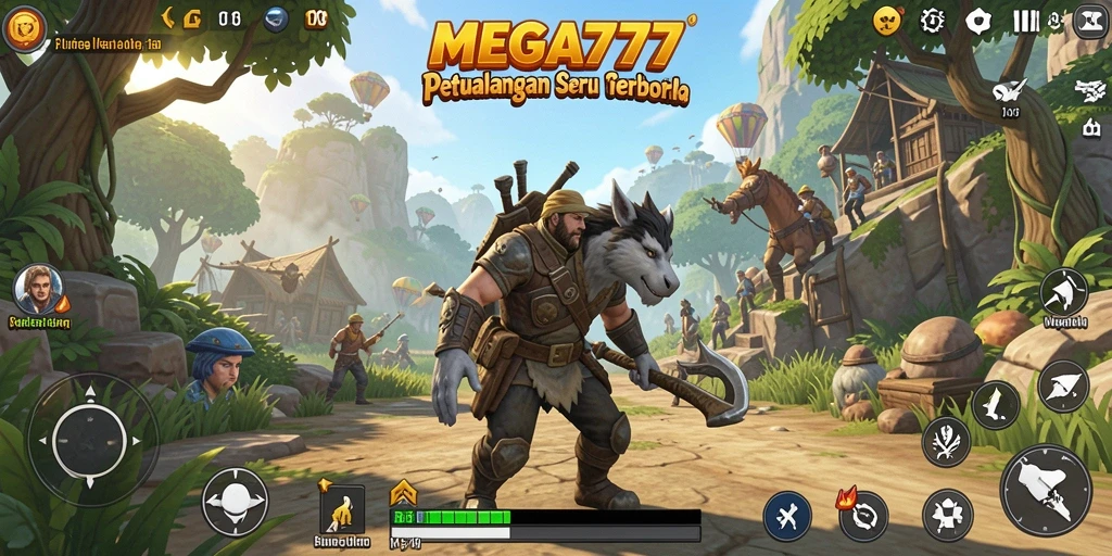 Tangkapan layar menunjukkan gameplay seru dalam dunia terbuka MEGA777.