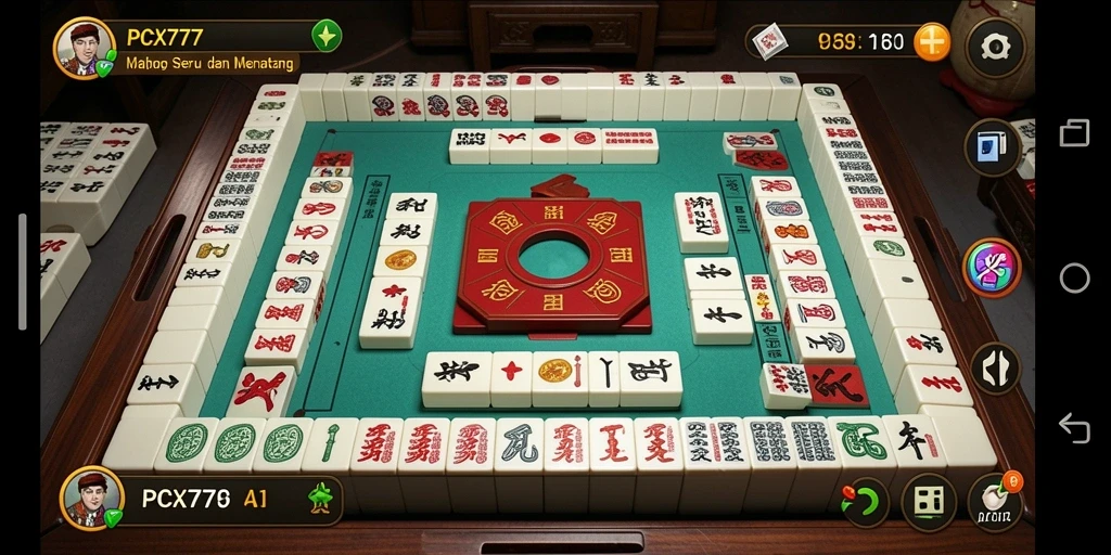 Screenshot gameplay PCX777 menampilkan keseruan permainan Mahjong.