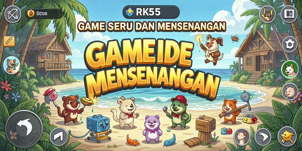 Tampilan gameplay RK55 menunjukkan kemajuan karakter dalam mode Idle.