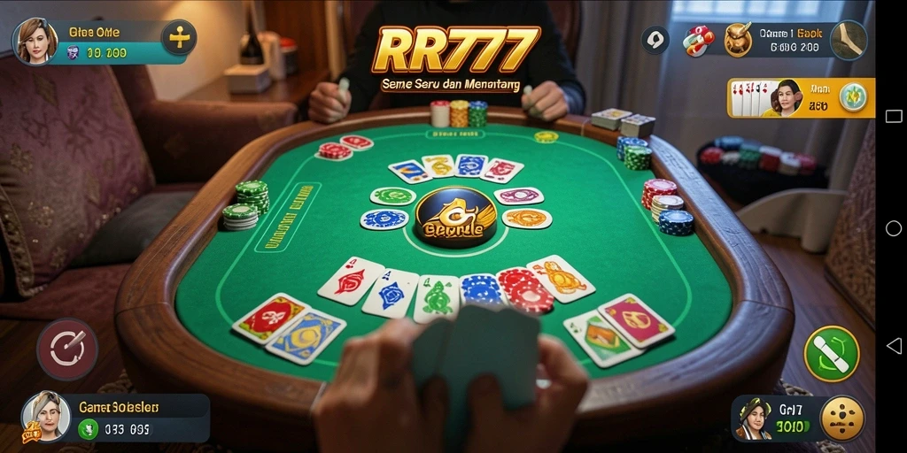 Tampilan gameplay seru Gaple di RR777 yang menarik.