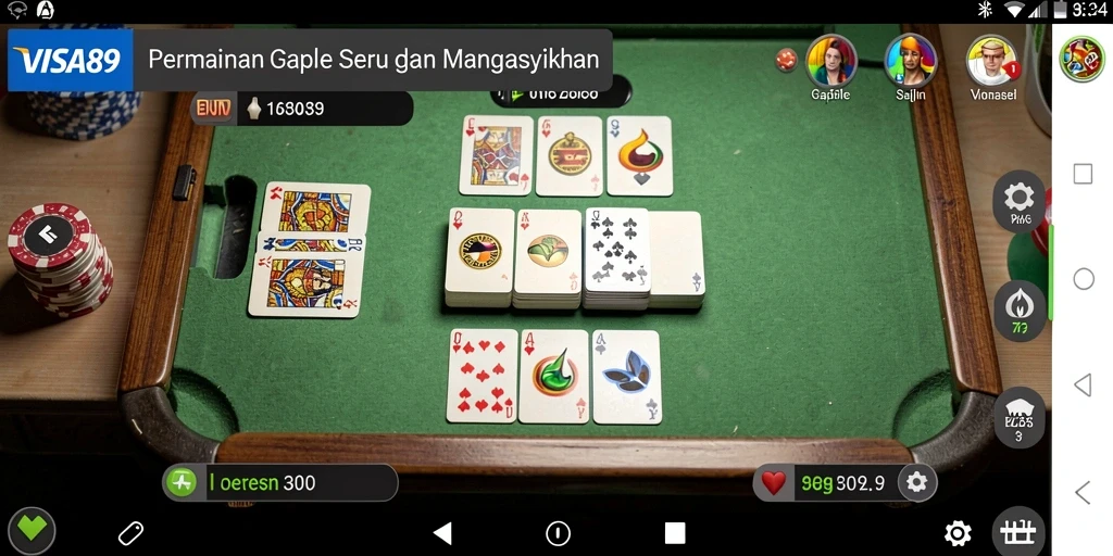 Tampilan gameplay seru Gaple di VISA89.